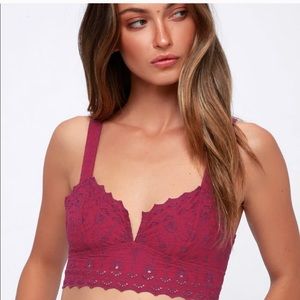 Free People NWT wild berry bralette-medium